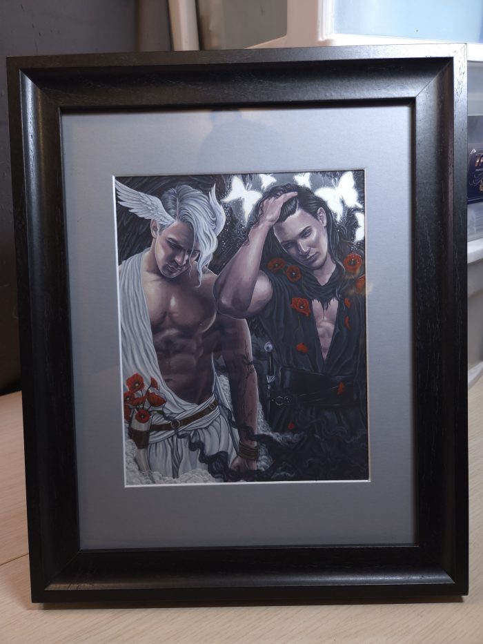 Hypnos And Thanatos Original Painting - Framed!